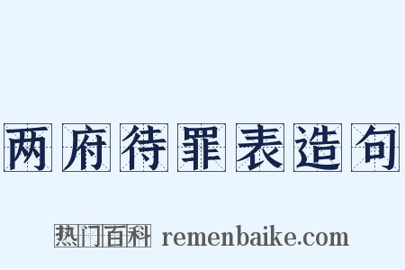 两府待罪表造句是什么意思的图片